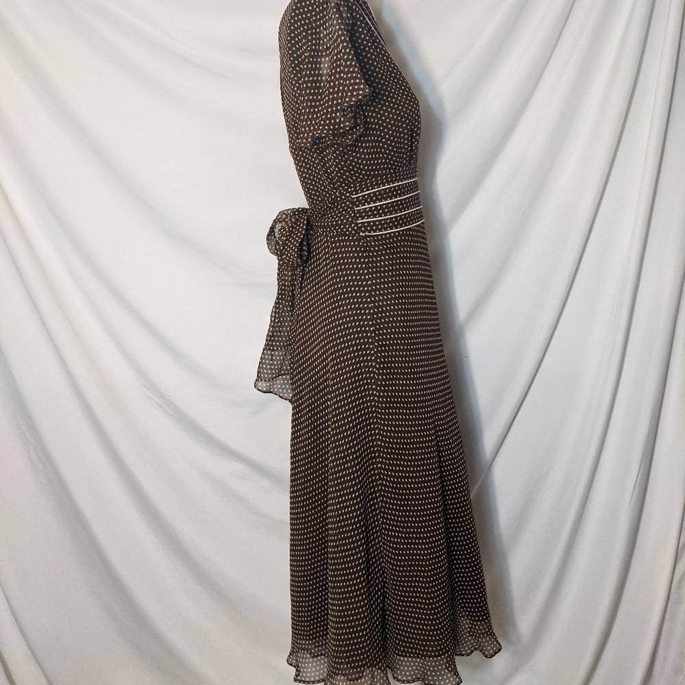 Adrianna Papell | silk polka dot dress | size 6 - Picture 8 of 8